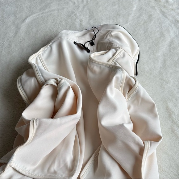 Karen Millen NWT Petite Contrast Twill Ivory Woven Midaxi Dress Petite M (10) - Picture 8 of 9